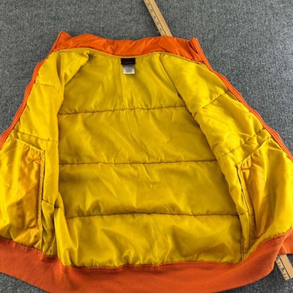 Stranger Things Vest Puffer‎ Sleeveless Jacket Bike Graphic Orange Yellow - M - Picture 6 of 10
